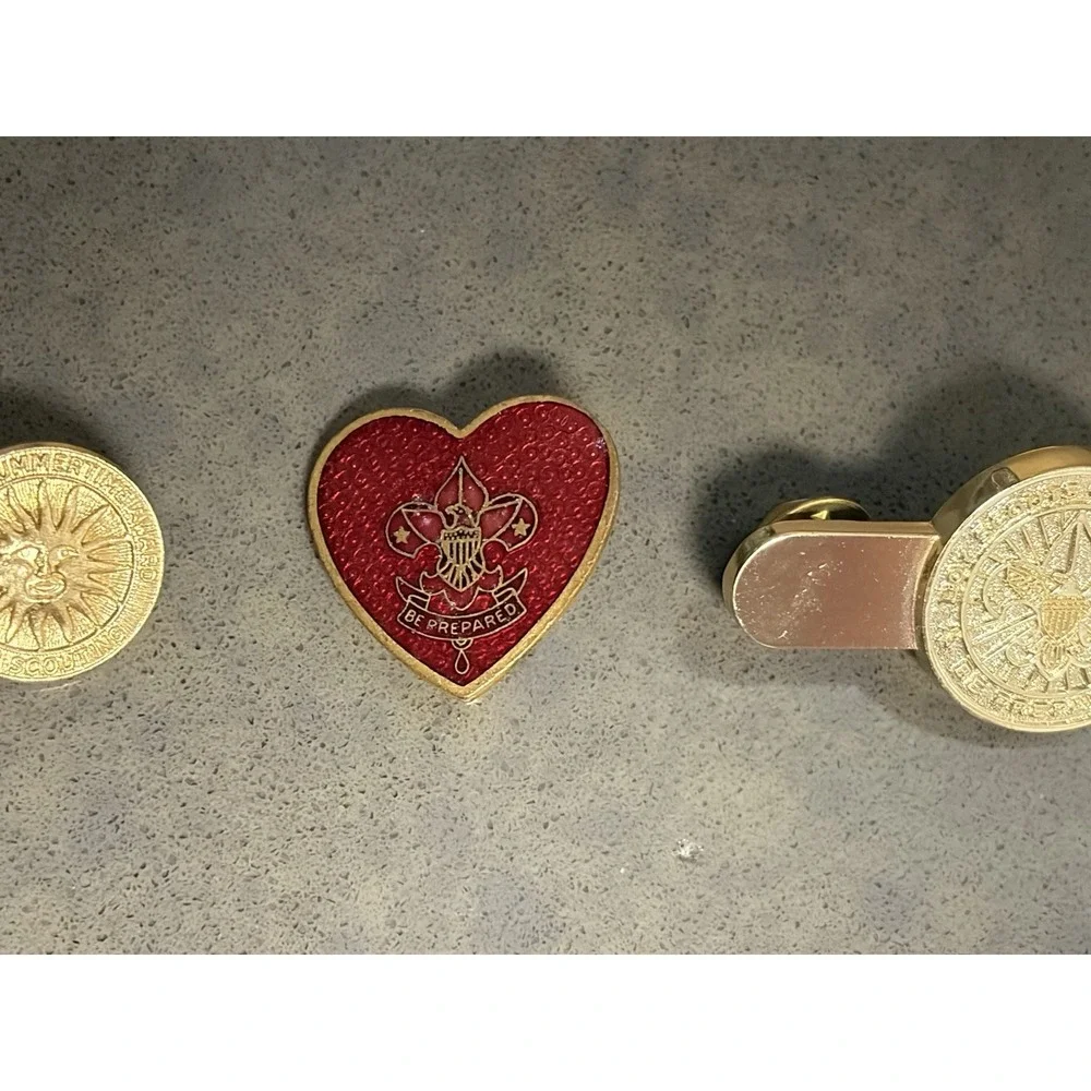 Vintage Boy Scout Pin Lot‎ National Summertime Pack Award Parent Heart BSA Pins